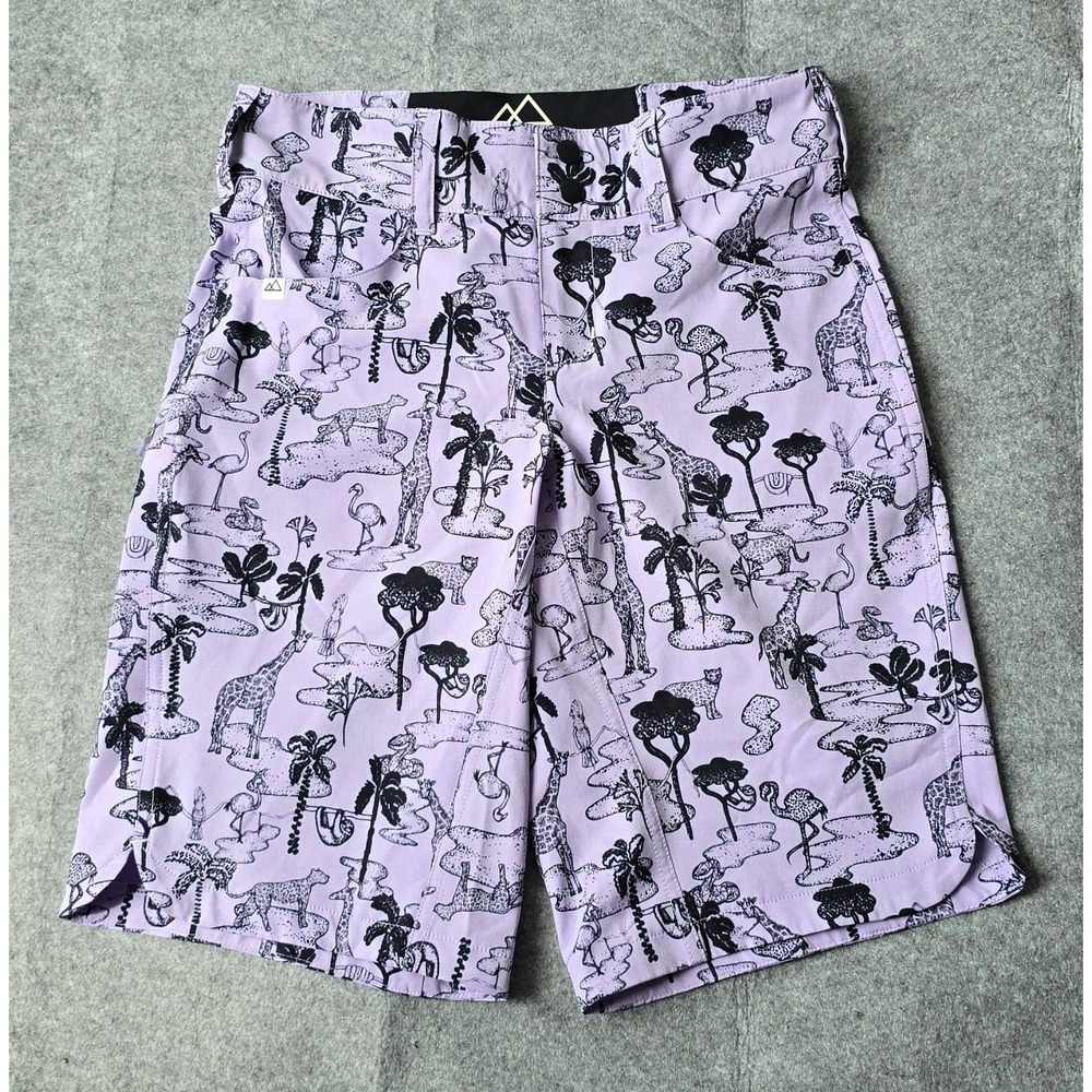 Wild Rye Riley Girls' MTB Trail Shorts Sz 12 Jungle Creatures Lavender NWOT